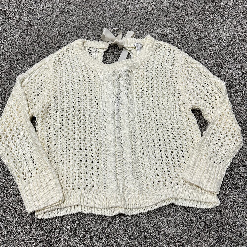 New with tags, VENUS Bow Tie Crochet Sweater, Cream, Size XL - Picture 15 of 15